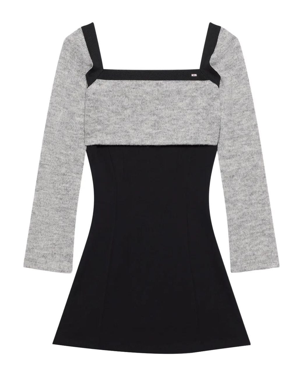Gcds Black Square-Neck Mini Dress (Two-Piece)