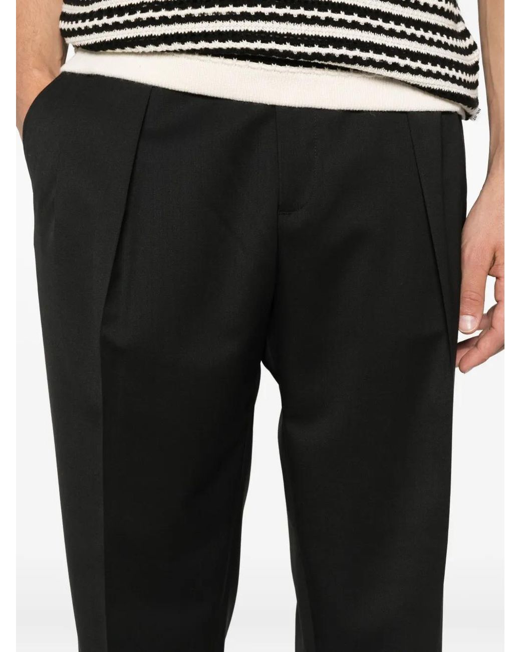 Briglia 1949 Black Pleated-Front Trousers for men
