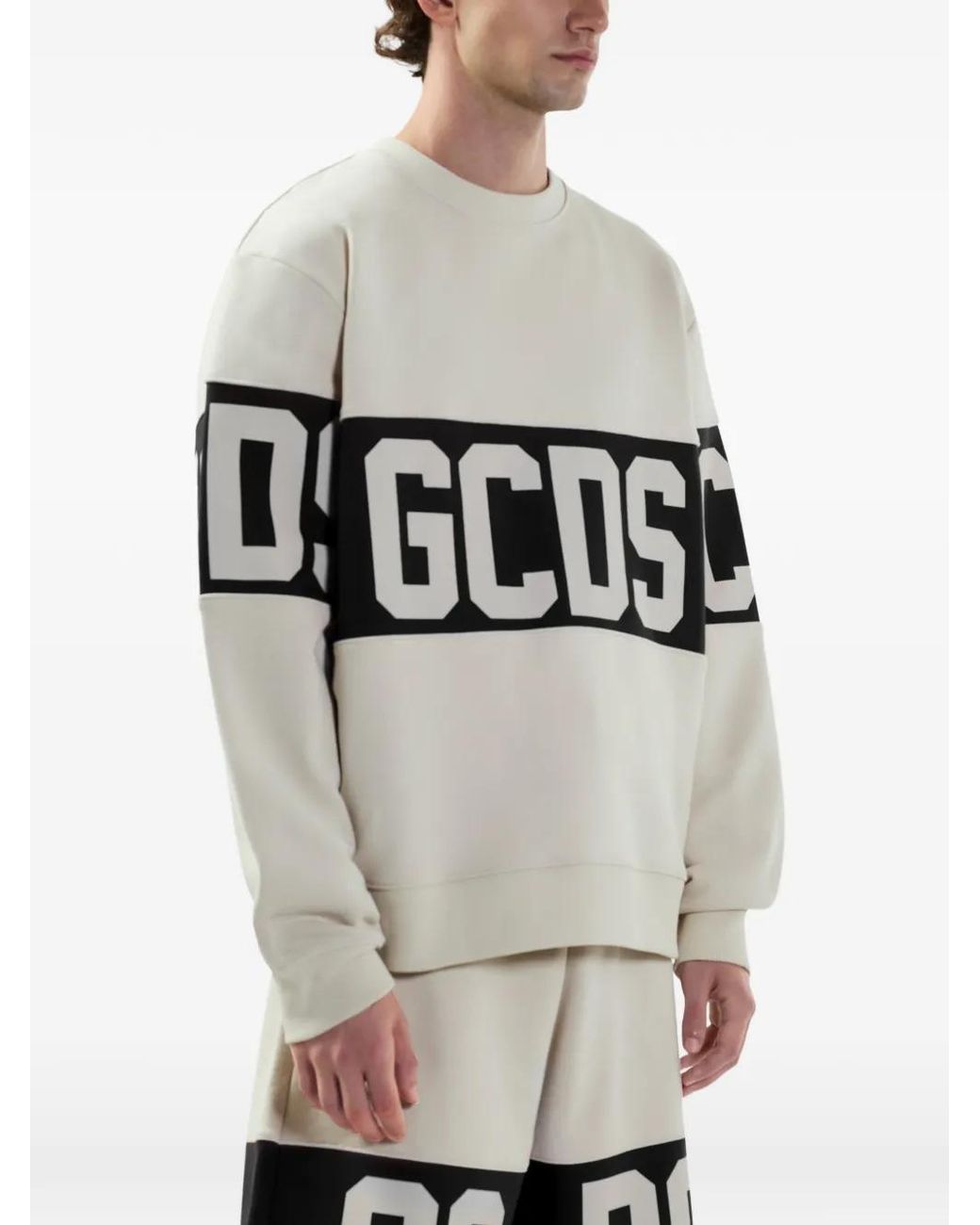 Gcds White Logo-Band Sweatshirt for men