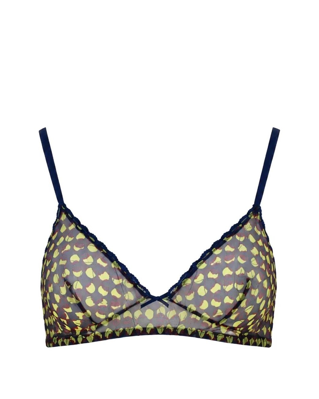 Laura Urbinati Black Soutien-Gorge En Tulle À Motif