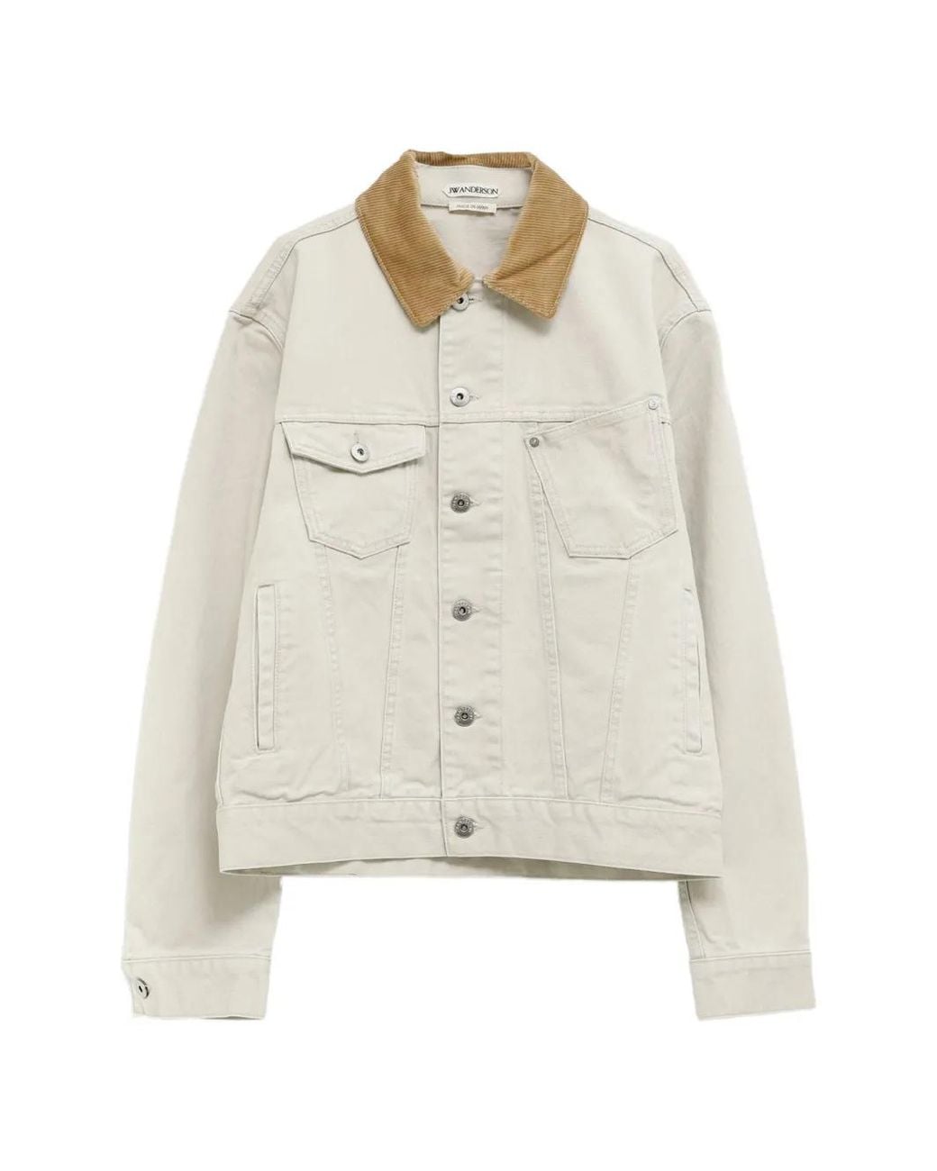 J.W. Anderson White Corduroy-Collar Denim Jacket