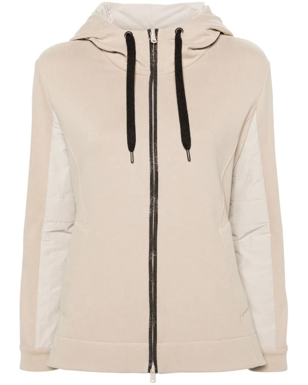 Brunello Cucinelli Natural Zip-Up Cotton Hoodie