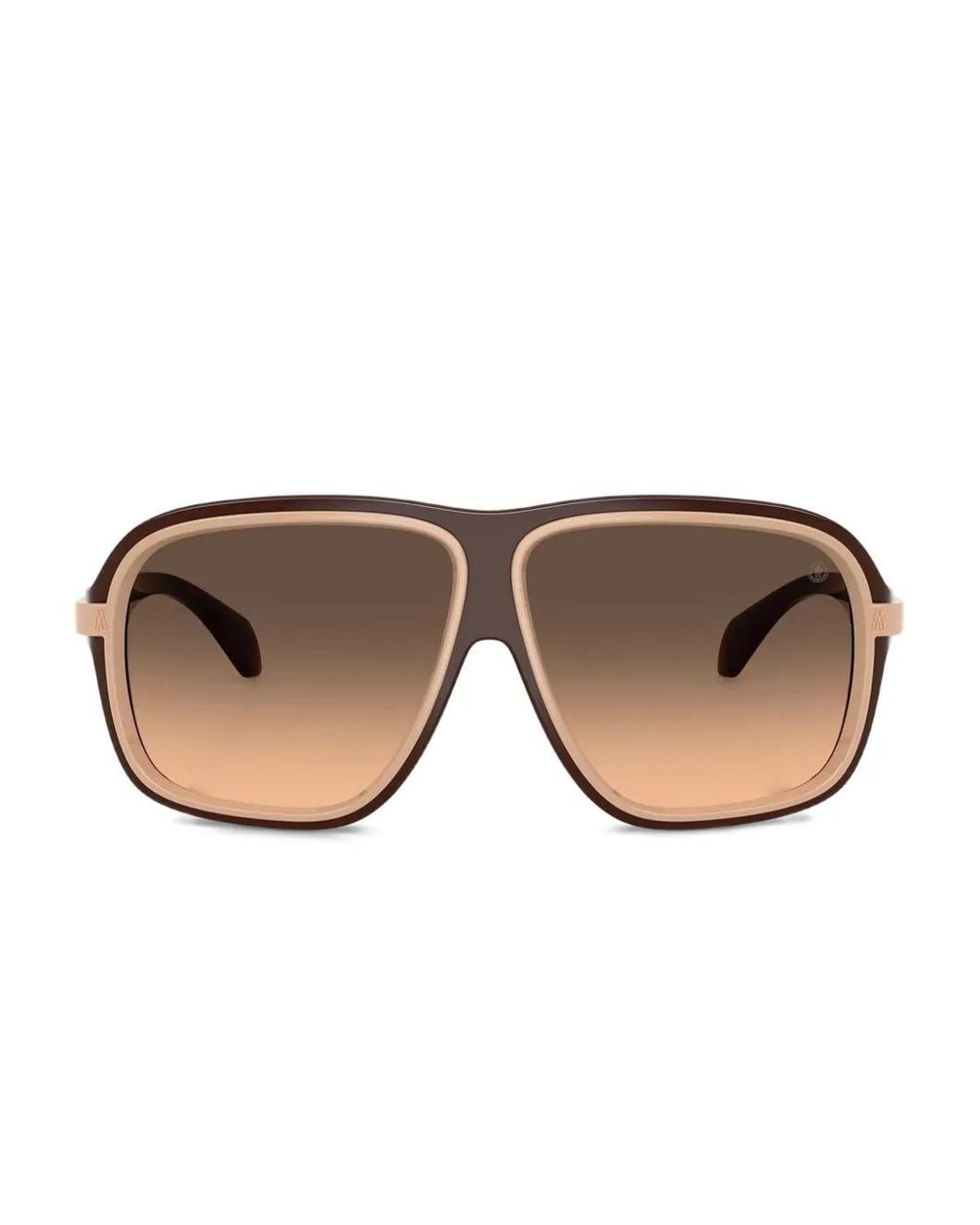 Moncler Pink Two-Tone Pilot-Frame Sunglasses