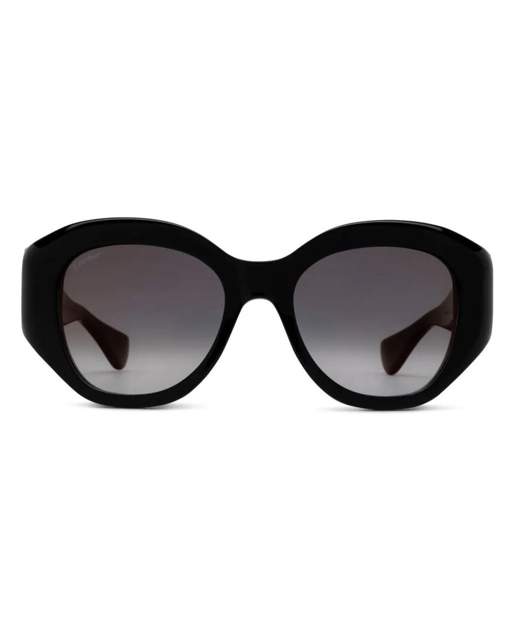 Cartier Black Panthère De Cartier Geometric-Frame Sunglasses