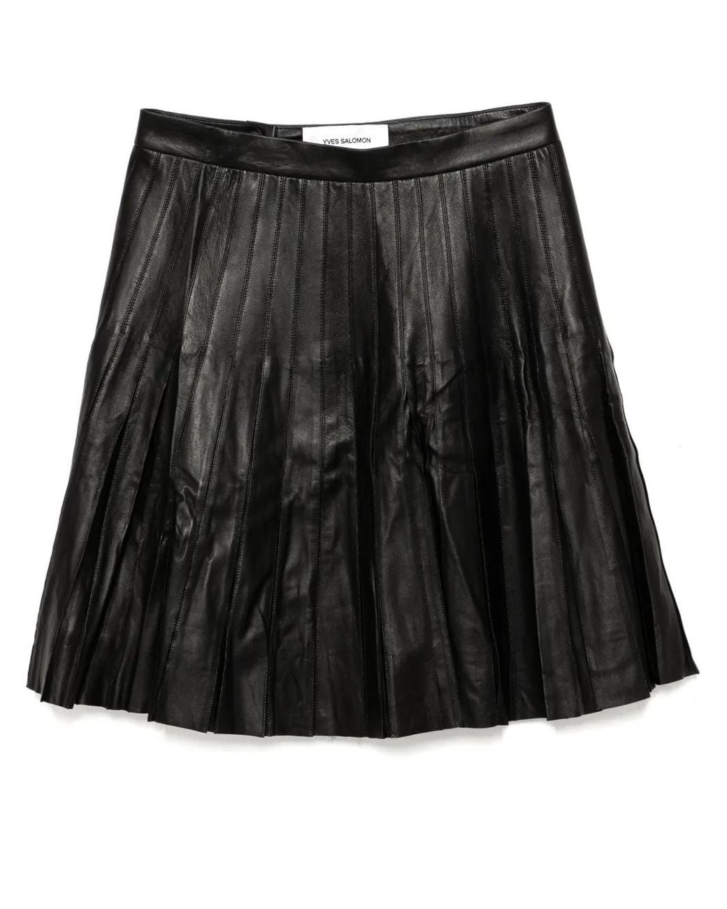Yves Salomon Black Pleated Mini Skirt