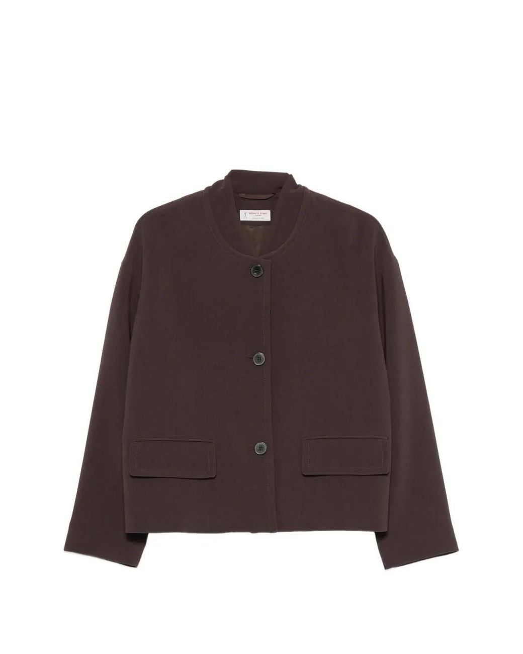 Alberto Biani Brown Button-Fastening Flap-Pocket Jacket