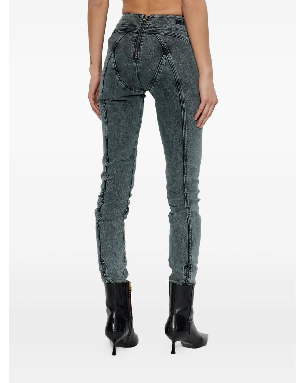 KNWLS Blue Panelled Zip-Fastening Jeans