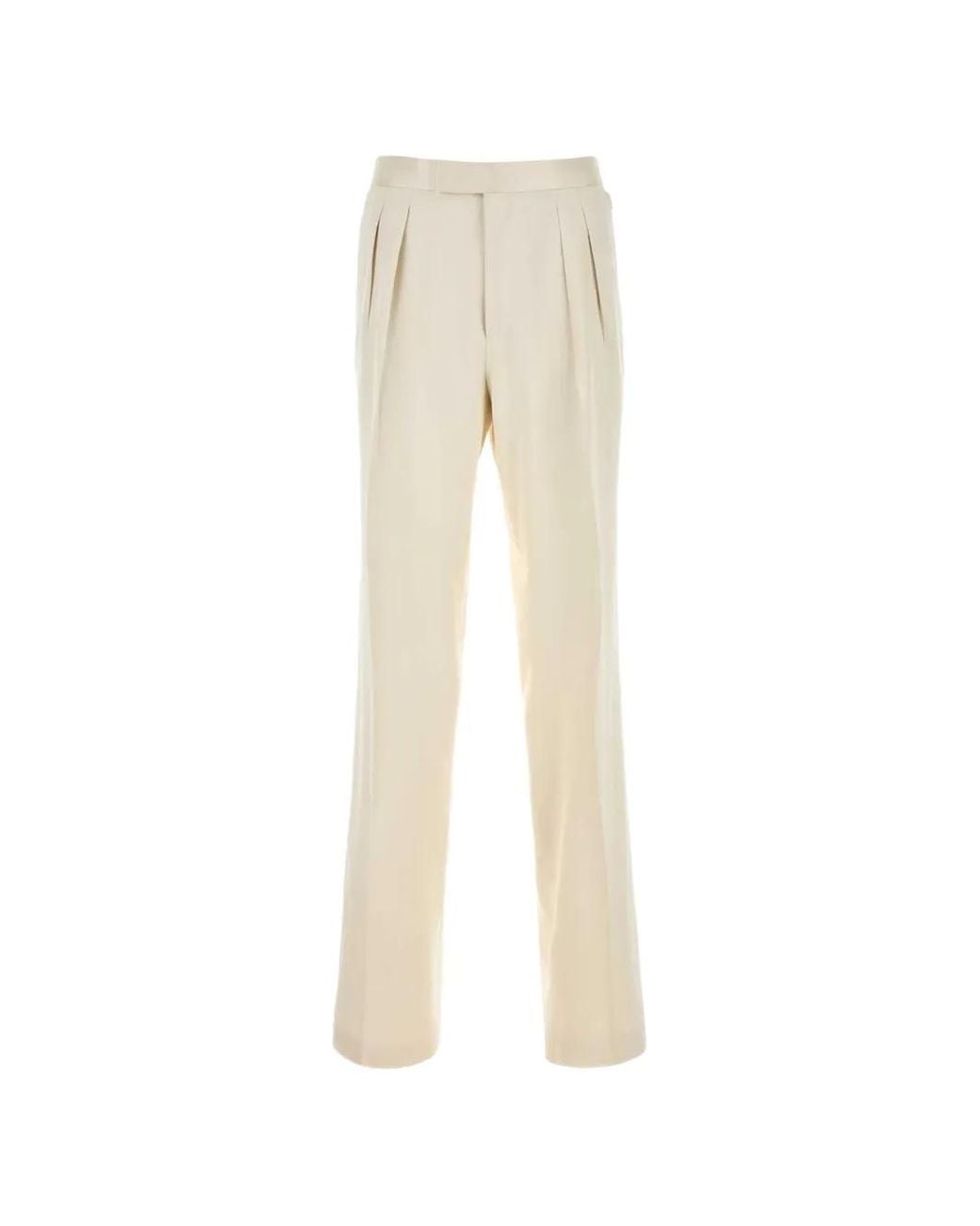 Tom Ford Natural Pleated-Detail Trousers for men