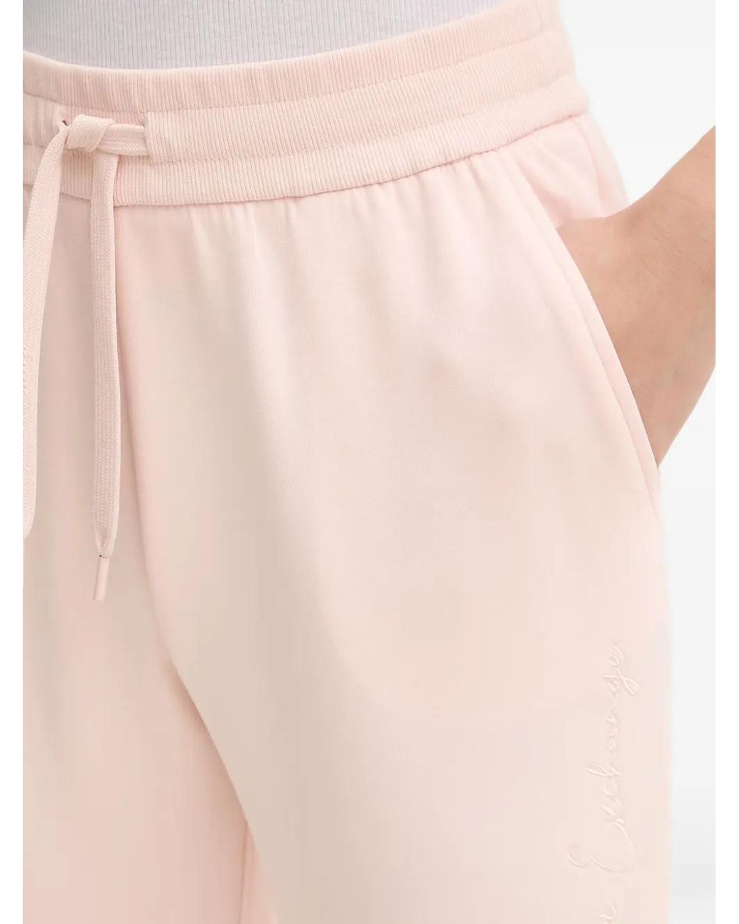 ARMANI EXCHANGE Pink Drawstring-Waist Logo-Embroidered Track Pants