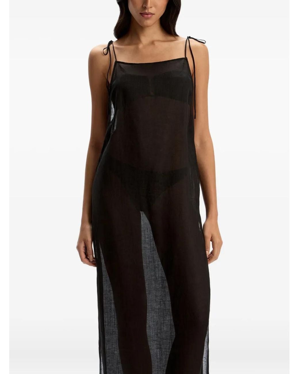 12 STOREEZ Black Square-Neck Maxi Dress