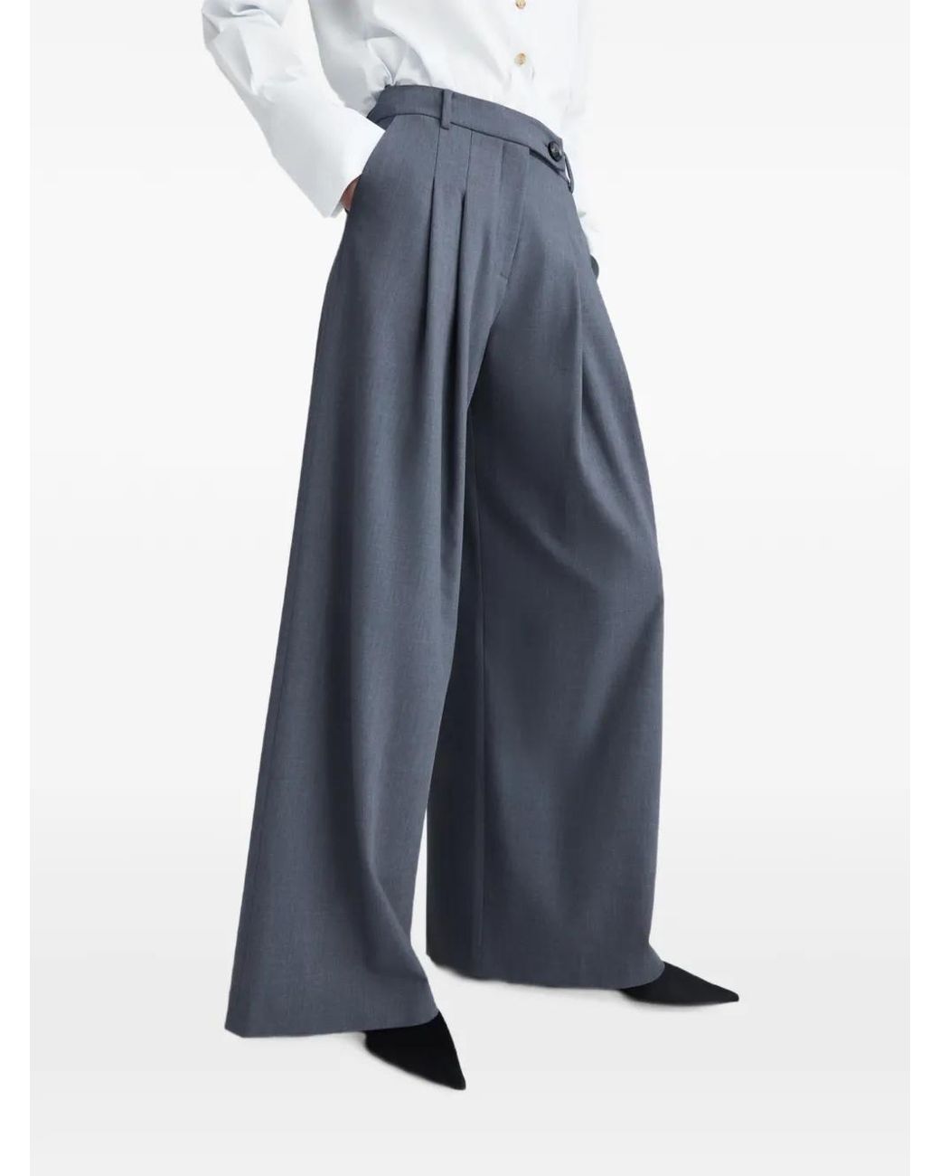 Anna Quan Blue Luka Pleated Trousers