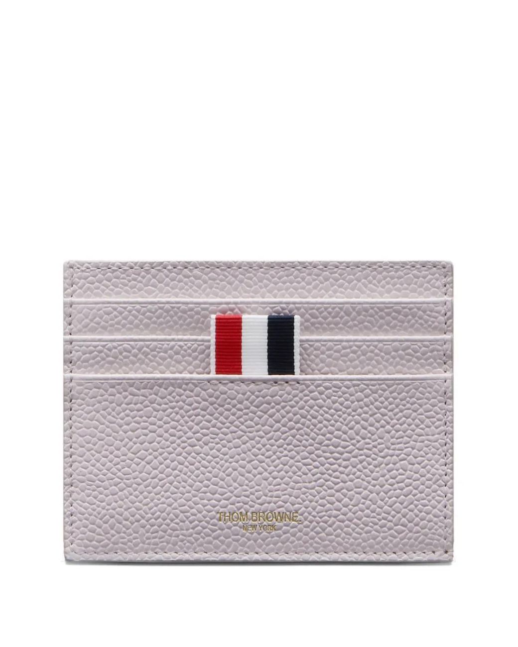 Thom Browne Kartenetui Aus Gekörntem Leder in Gray für Herren