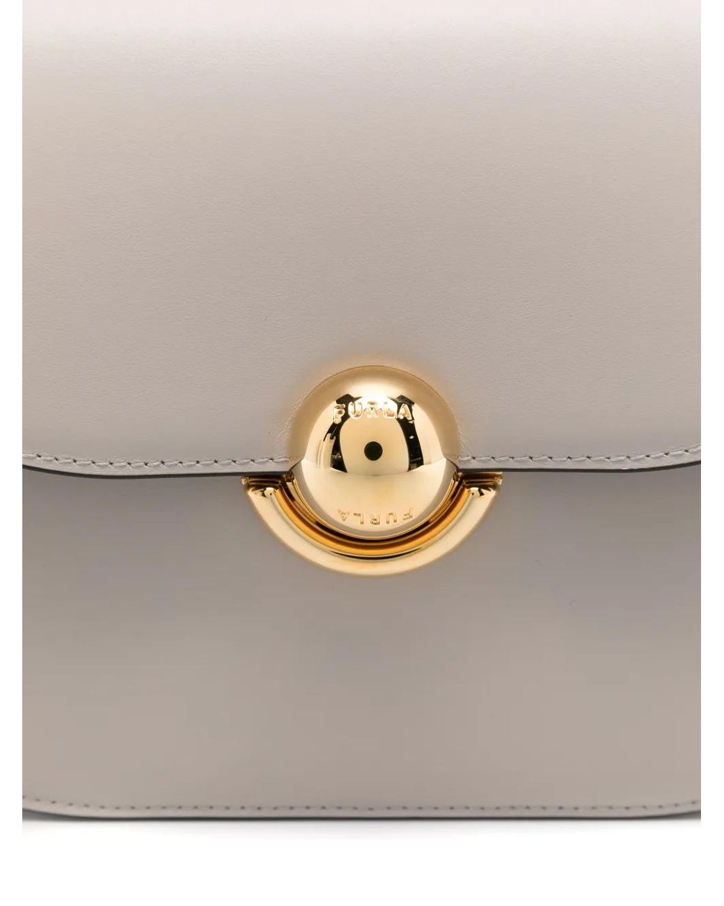 Furla White Logo-Engraved Cross Body Bag