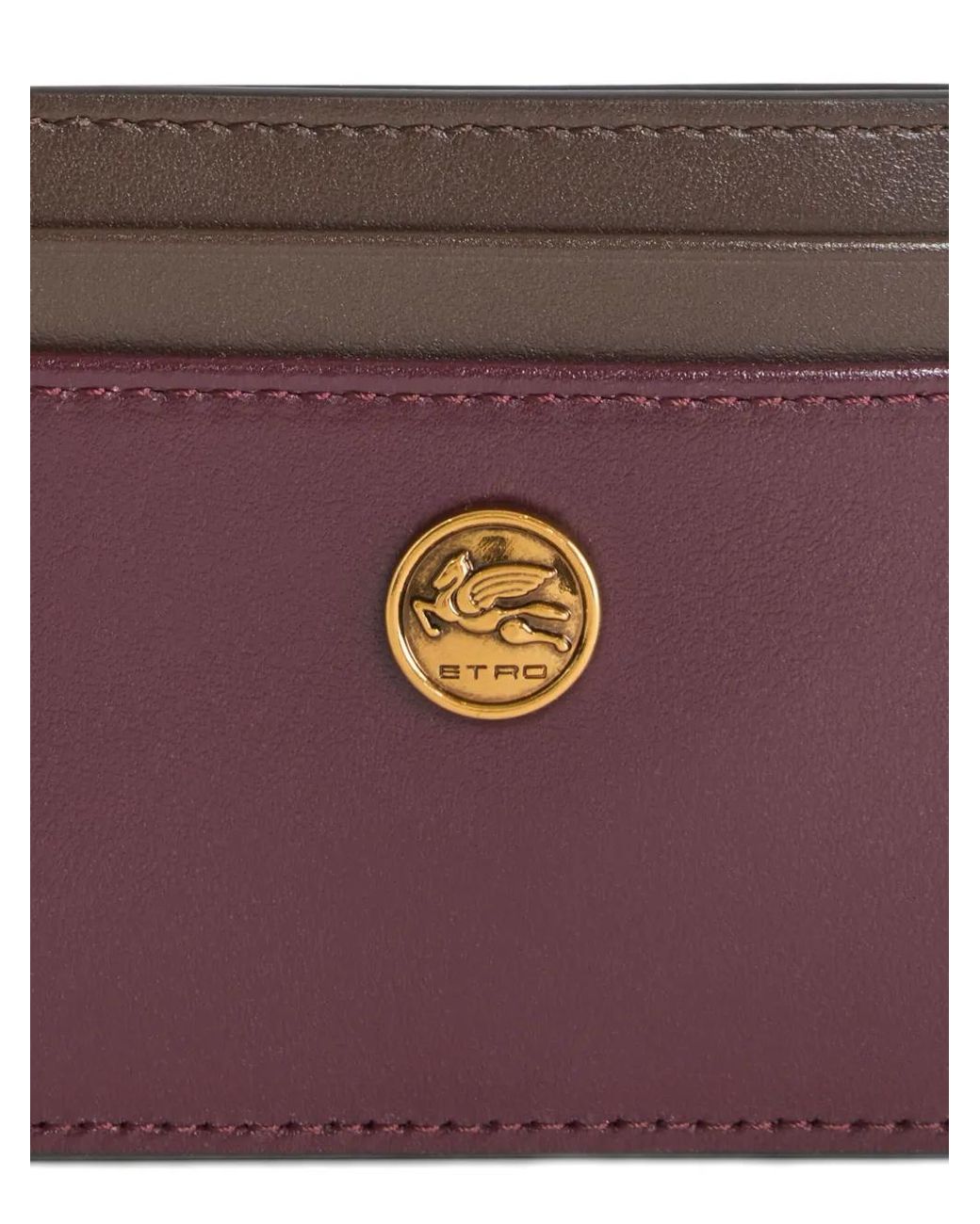 Etro Purple Two-Tone Leather Card Holder