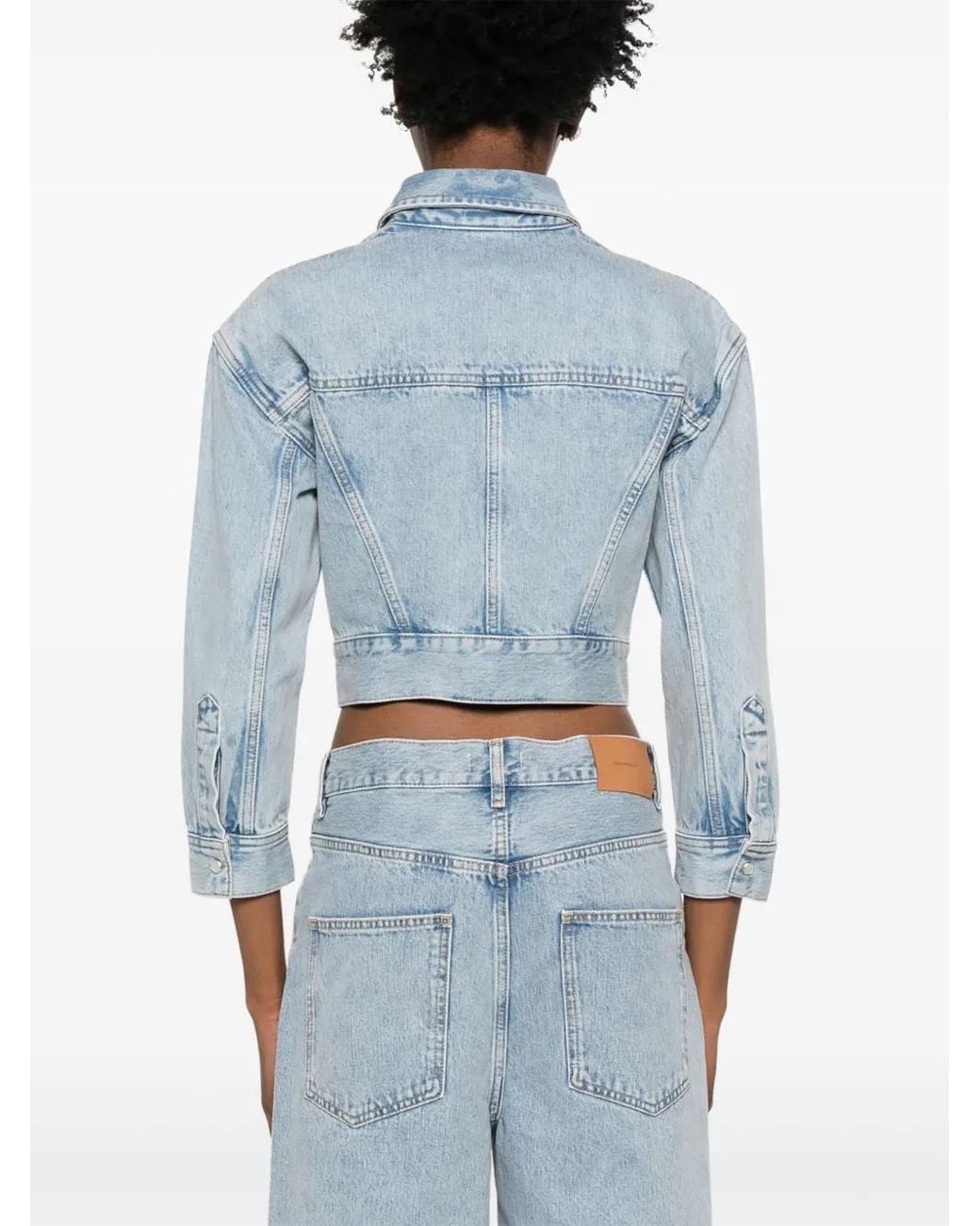 Wardrobe NYC Blue Cropped Denim Jacket