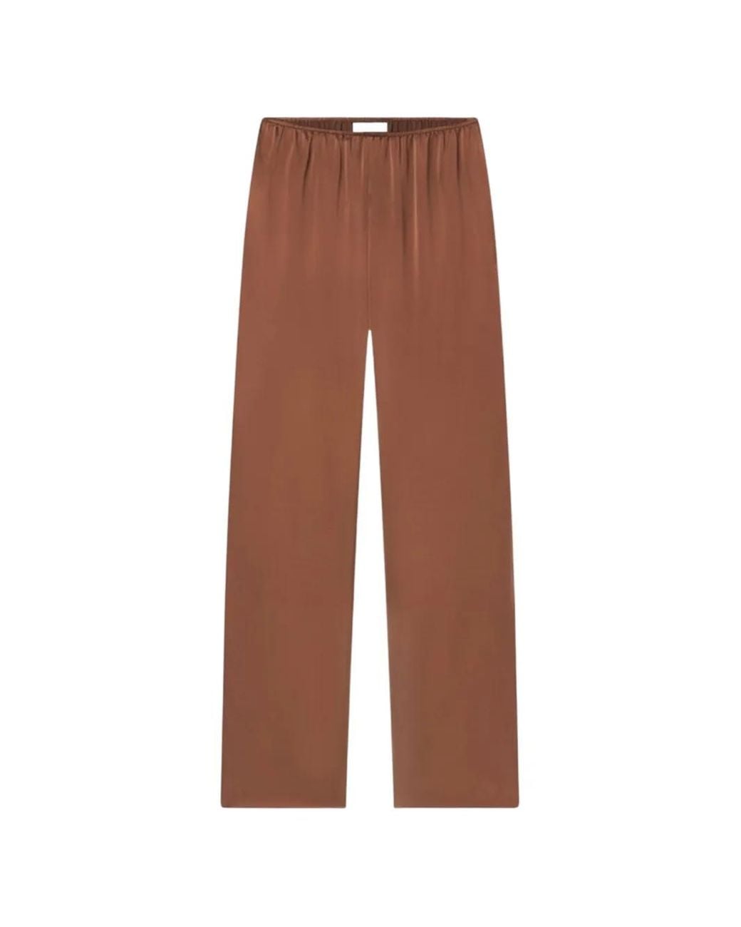 Co. Brown Elasticated Straight-Leg Trousers