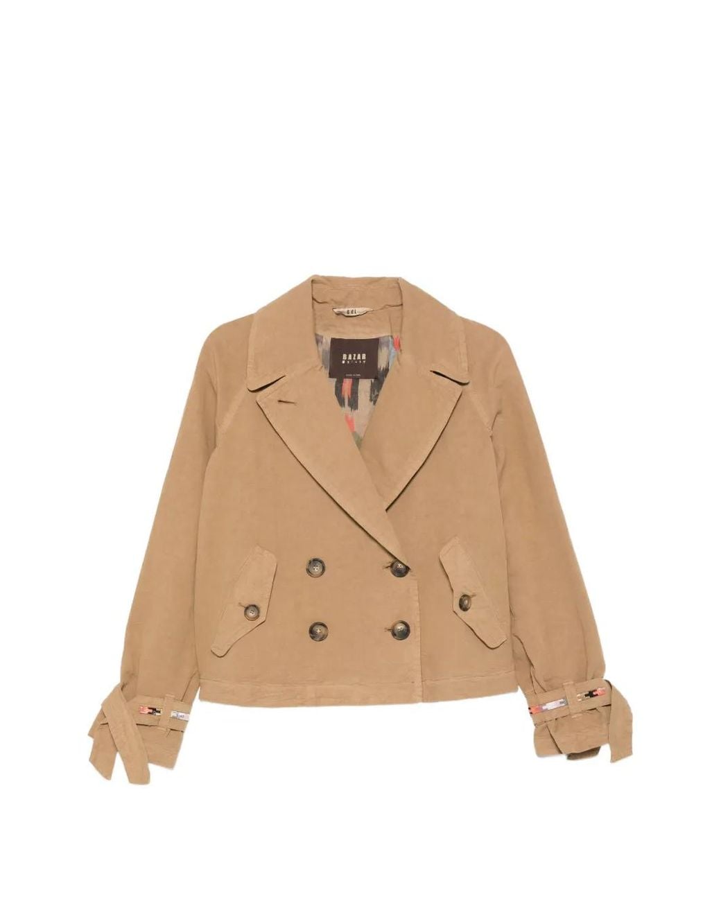 Bazar Deluxe Natural Double-Breasted Trench Coat