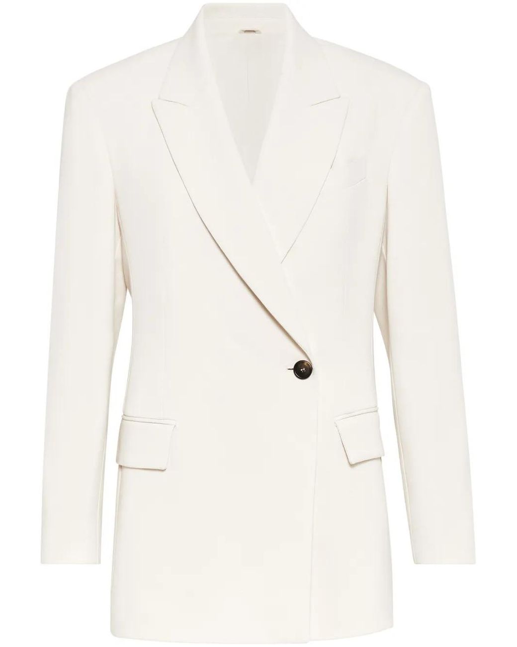 Brunello Cucinelli Natural Single-Button Blazer