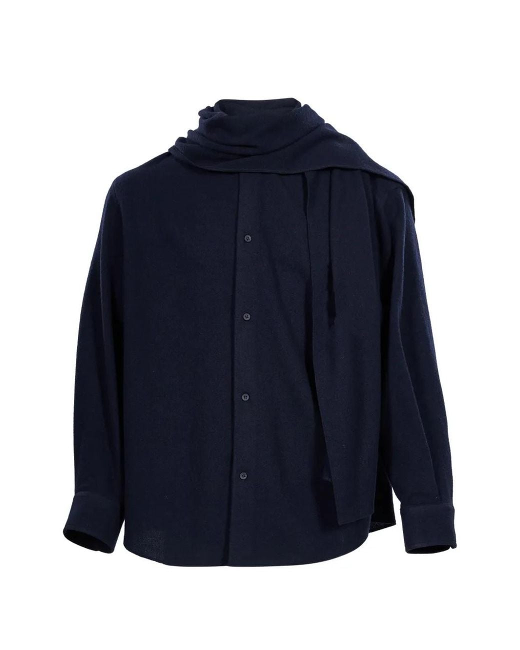 DARKPARK Blue Chemise George À Manches Longues Et Détail De Foulard for men