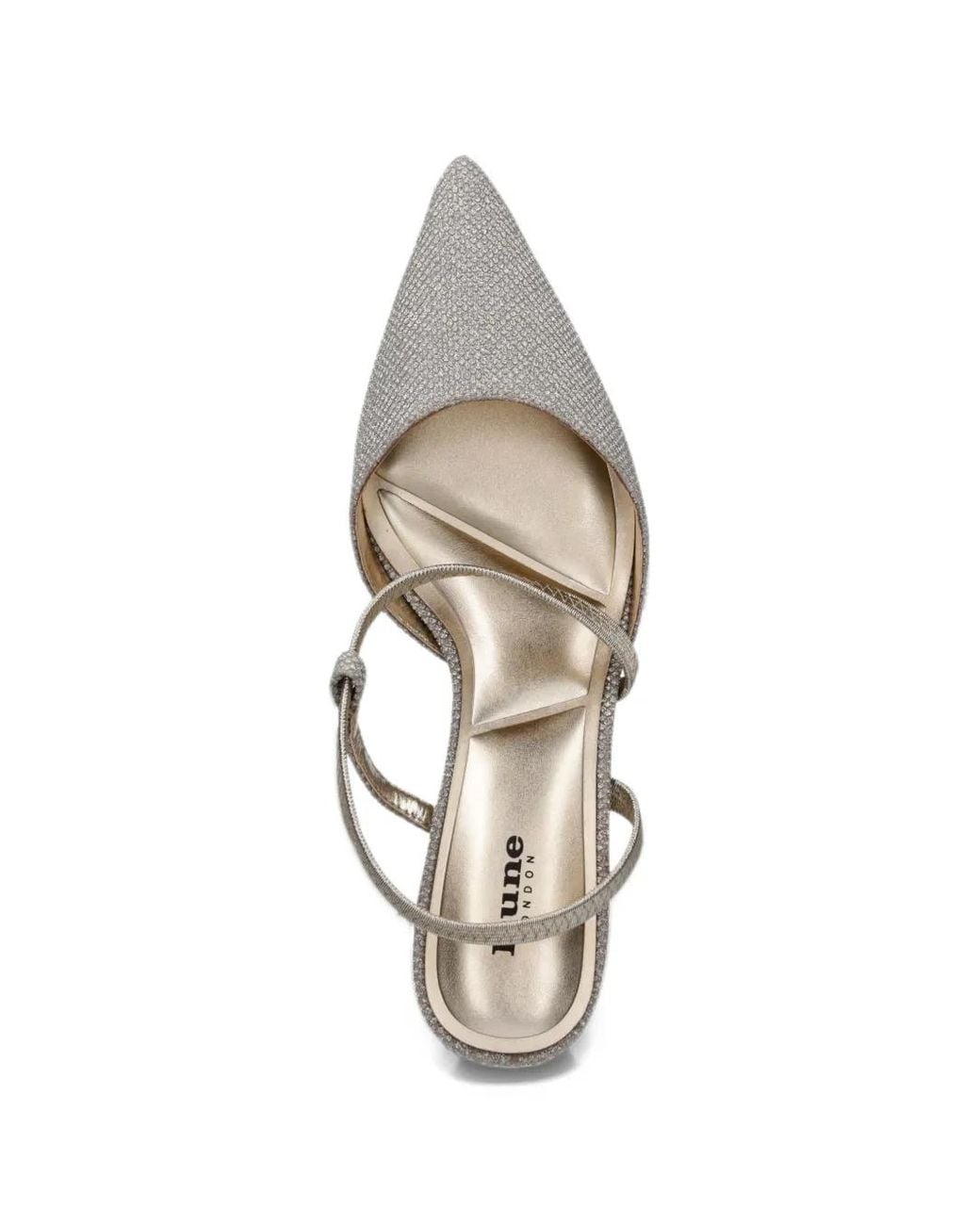 Dune White Charming Glitter-Effect Slingback Pumps
