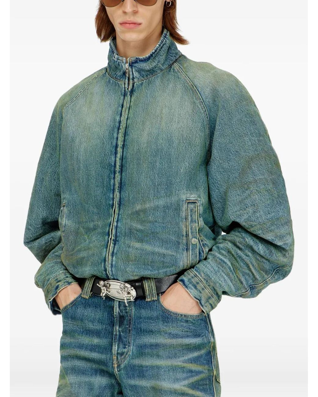 DIESEL Green Padded Jacket for men
