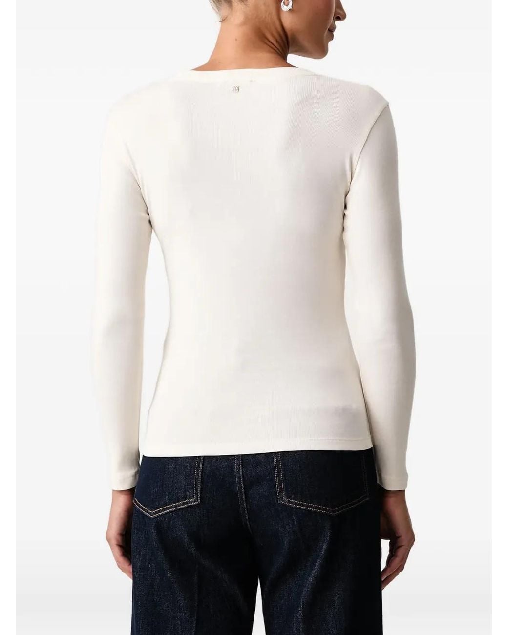 Mos Mosh White Mmmali Ribbed Long-Sleeve T-Shirt
