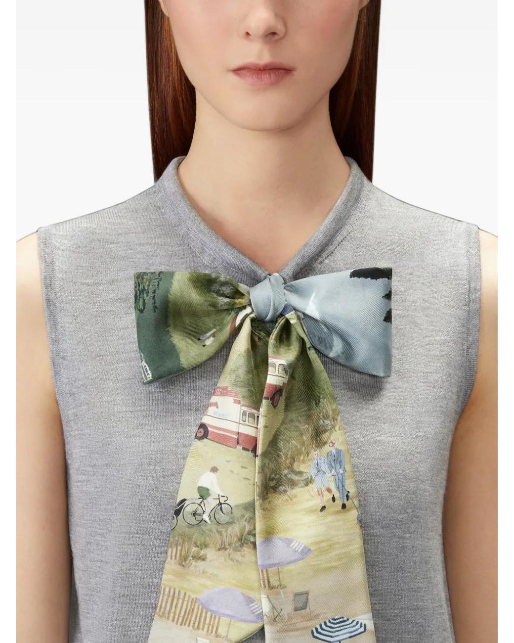 Thom Browne Gray Nantucket Scenic Cashmere Silk Shell Top