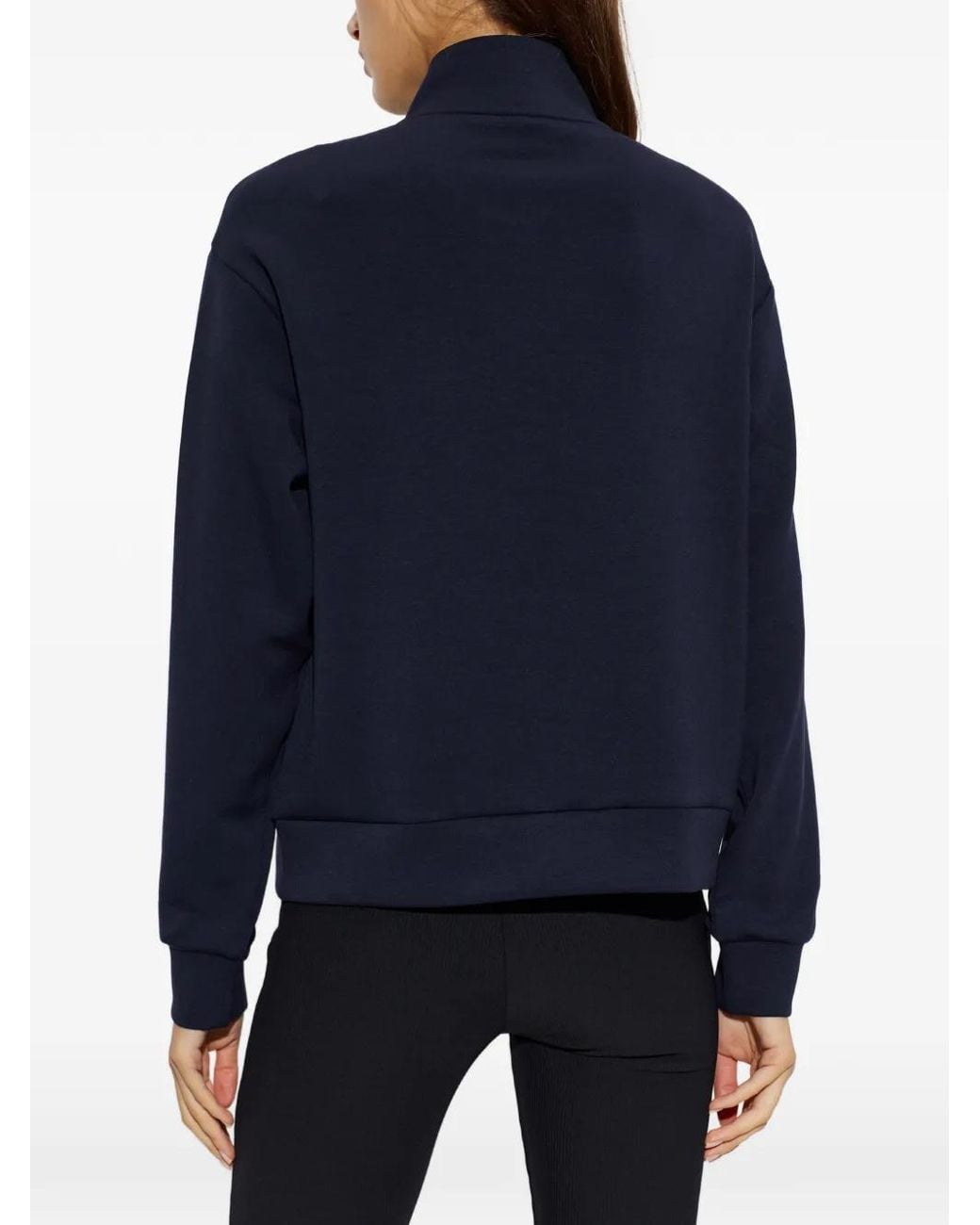 EA7 Blue Logo-Plaque Zip-Up Sweatshirt