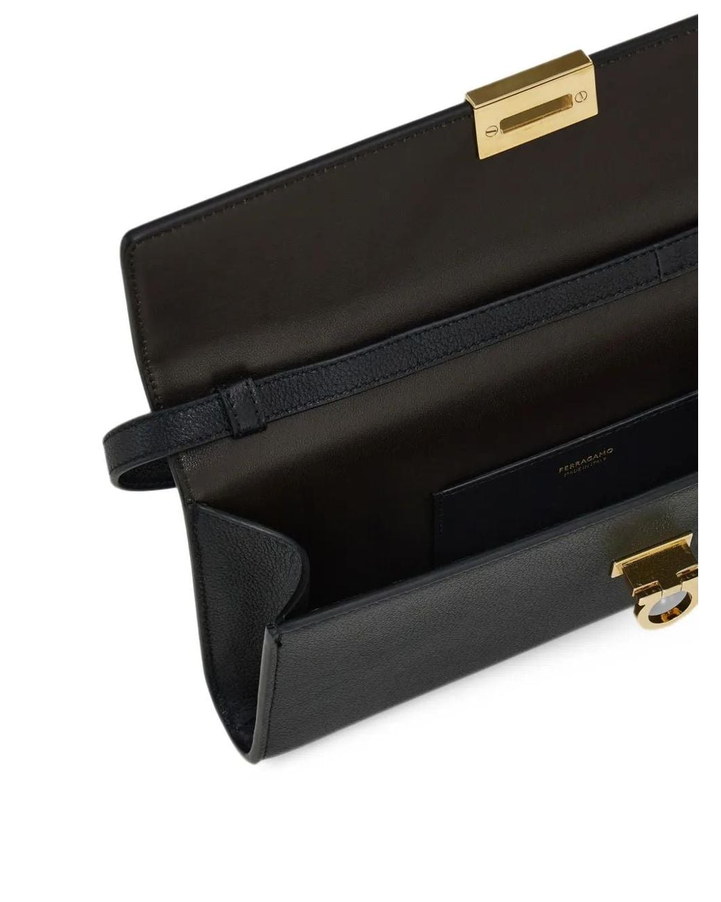 Ferragamo Blue Gancini-Detail Pebbled-Leather Shoulder Bag