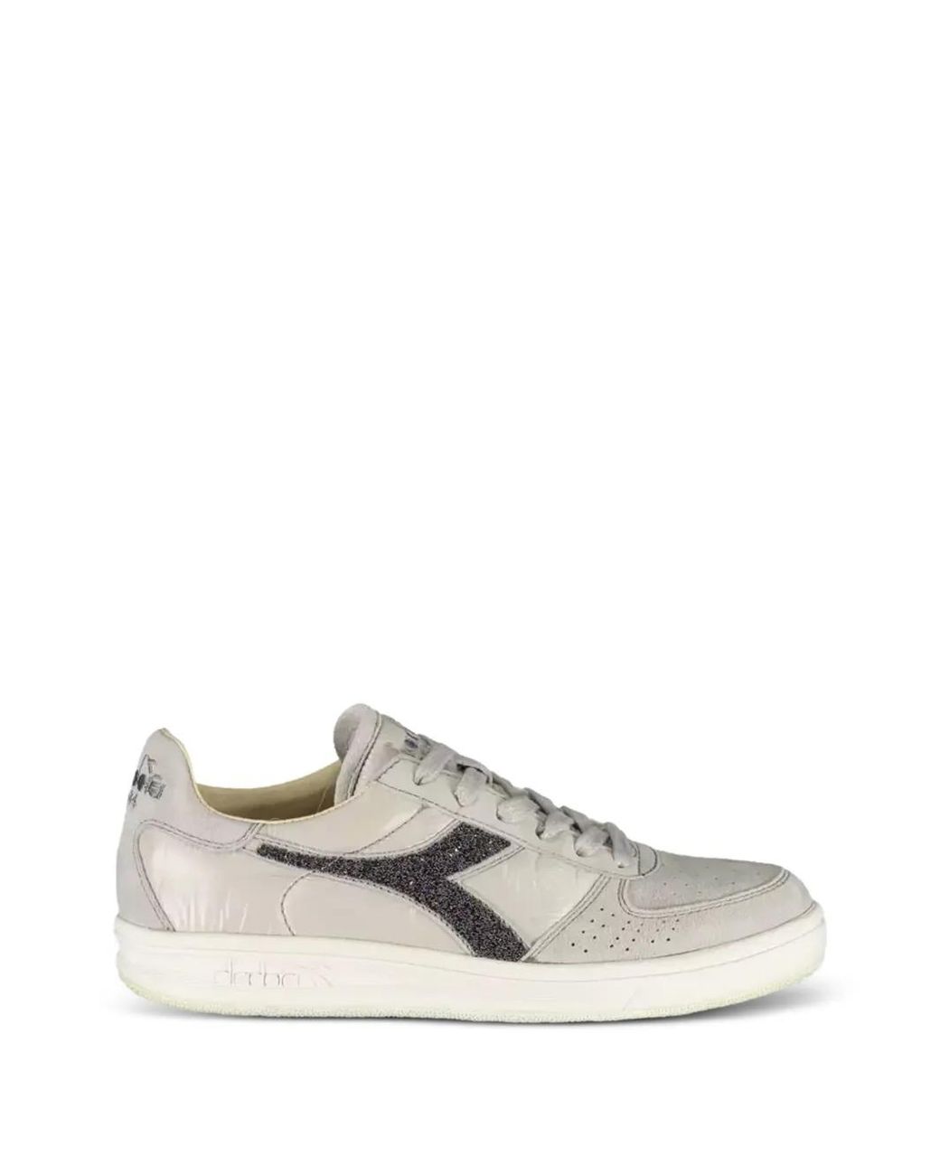 Diadora White B.Elite Glitter-Logo Sneakers