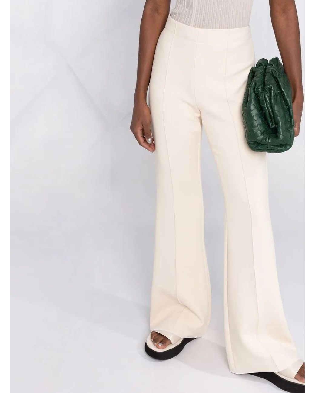 Ferragamo Natural High-Waist Flared Trousers