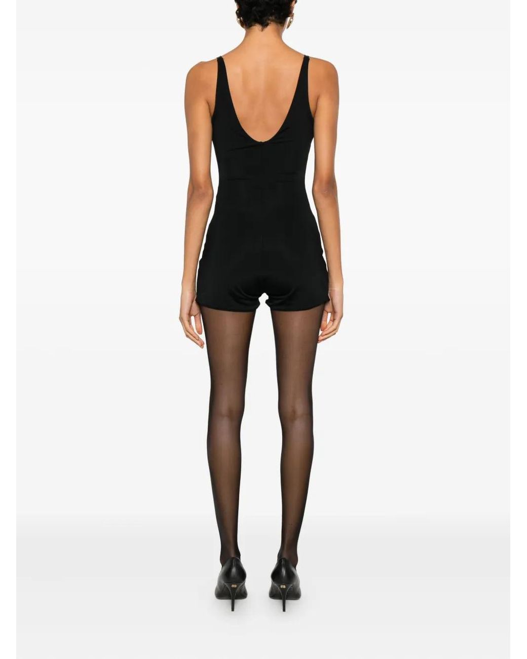 MITILIANE COUTURE Black Adjustable Straps Playsuits
