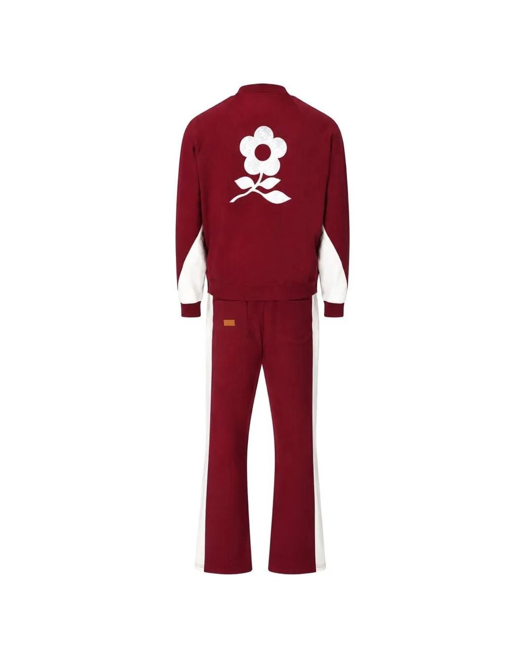 Maison hideout Red Flower-Patch Zip-Up Track Suit for men