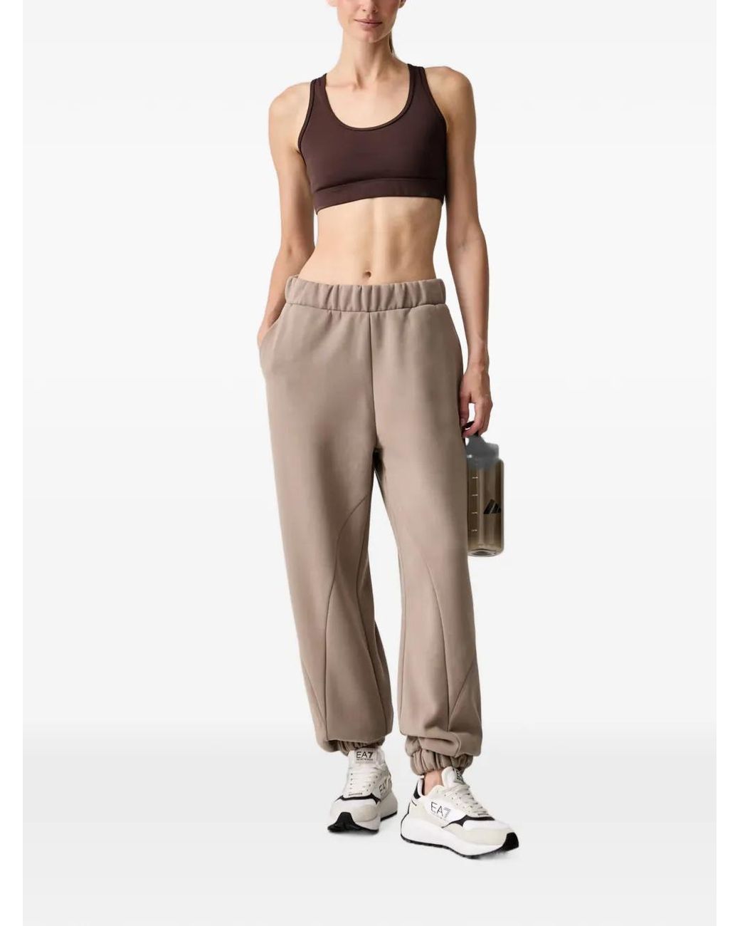 EA7 Natural Elasticated Track Pants