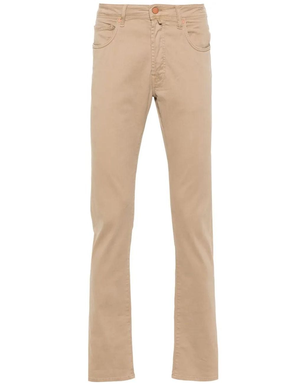 Incotex Natural Low-Rise Slim-Fit Trousers for men