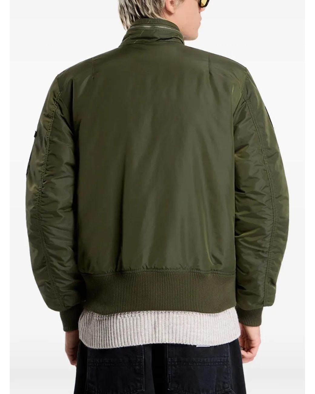 Alpha Industries Green Engine Bomber Jacket for men