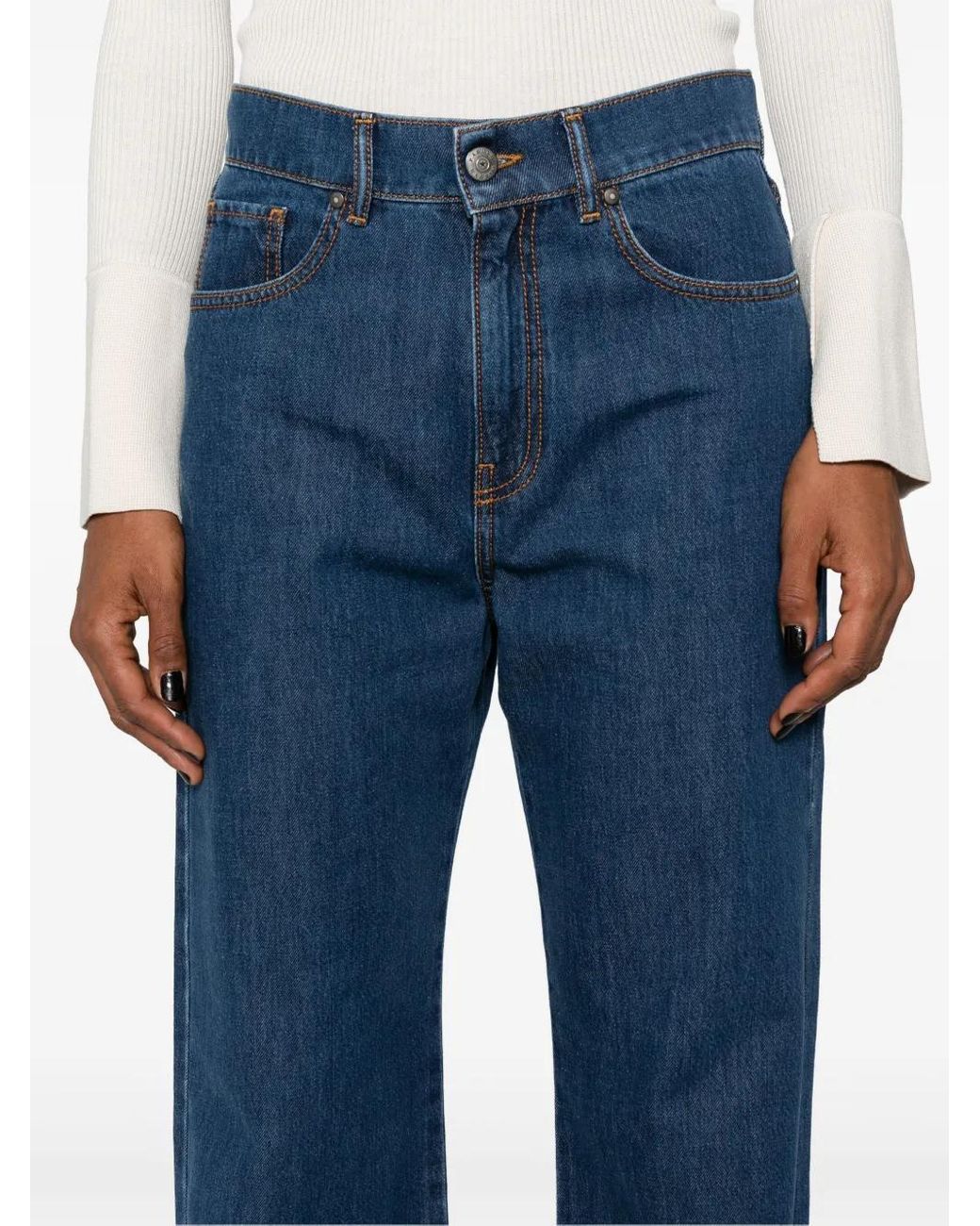 P.A.R.O.S.H. Blue Cigan Straight Jeans