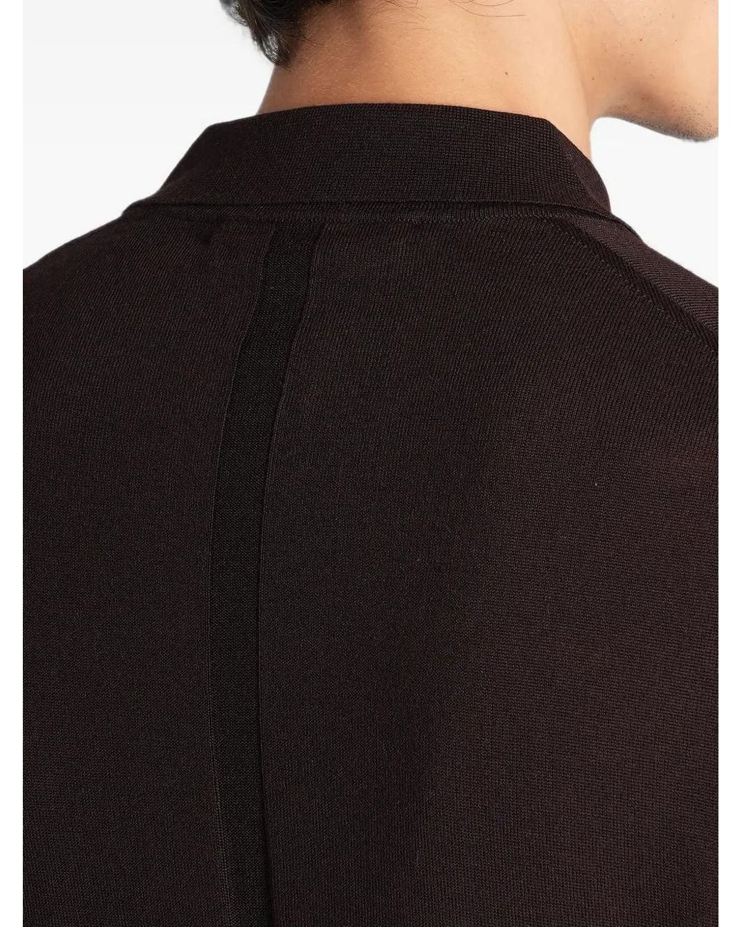 Low Brand Black Long-Sleeve Polo Shirt for men