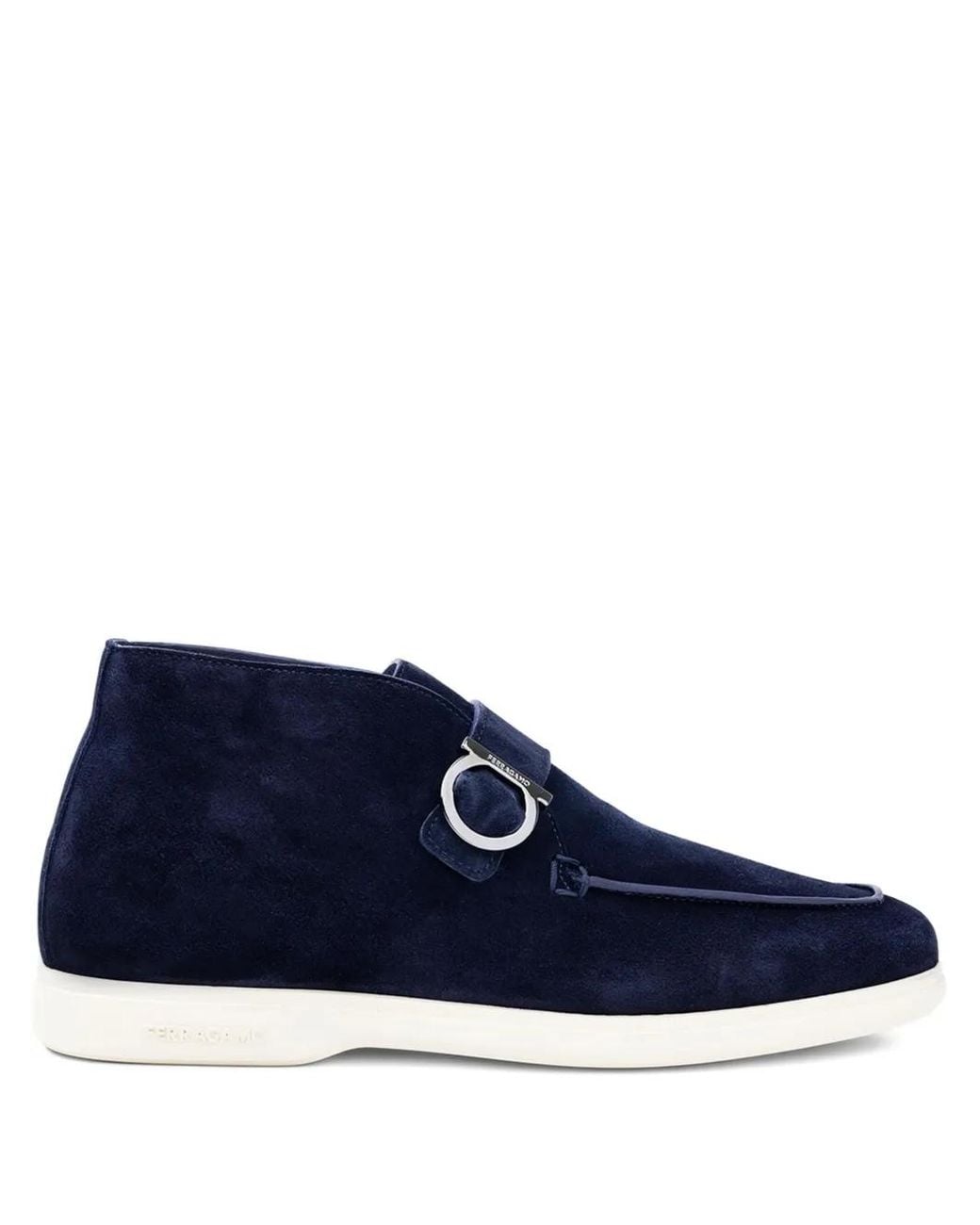 Ferragamo Blue Suede Desert Boots for men