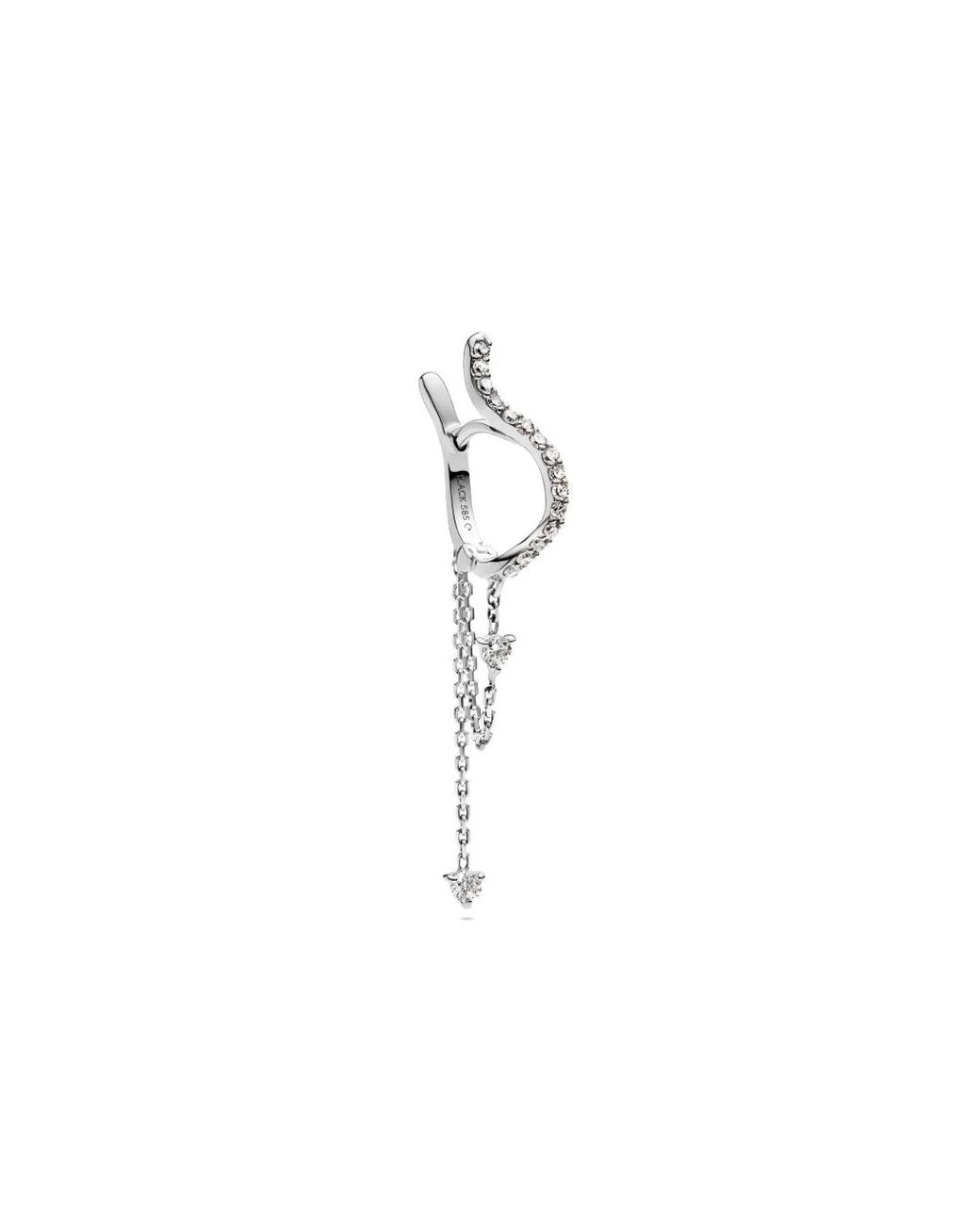 Maria Black White 14Kt Versailles Lab-Grown Diamonds Drop Huggie Earring