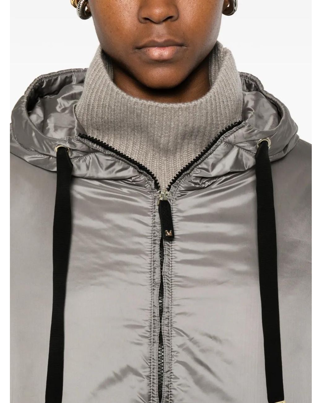Max Mara Gray Padded Blouson Jacket