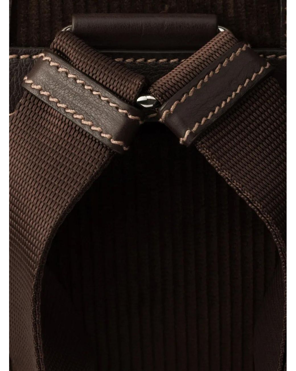 Prada Black Medium Corduroy And Leather Backpack