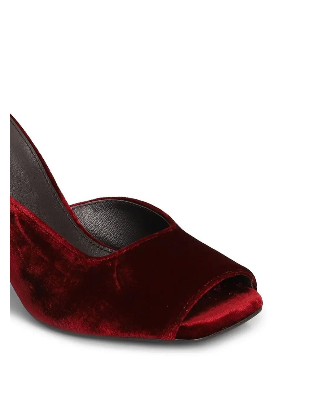 Lola Cruz Red Velvet Open-Toe Sandals