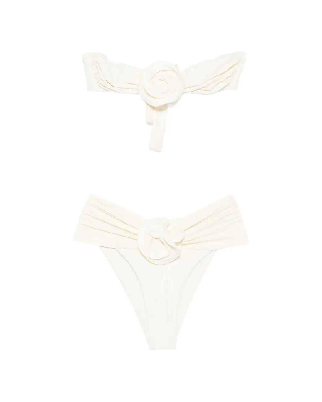 LaRevêche White Derya Ruched Bikini