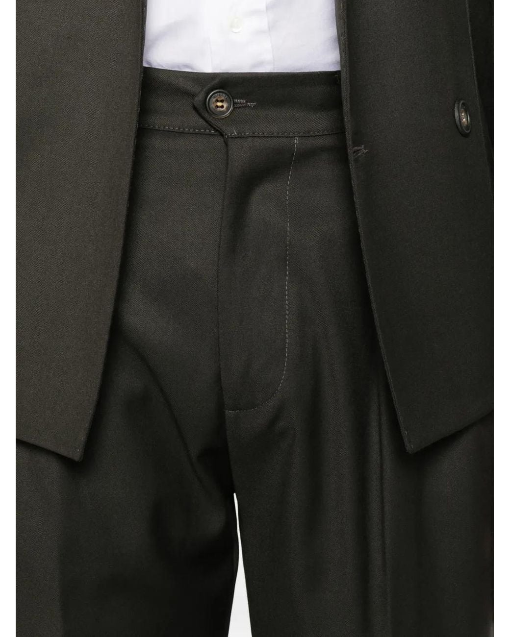 Imperial Gray Double-Breasted Peaked-Lapel Suit for men