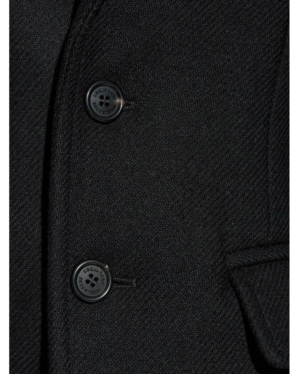 DSquared² Black Two-Button Wool-Blend Jacket