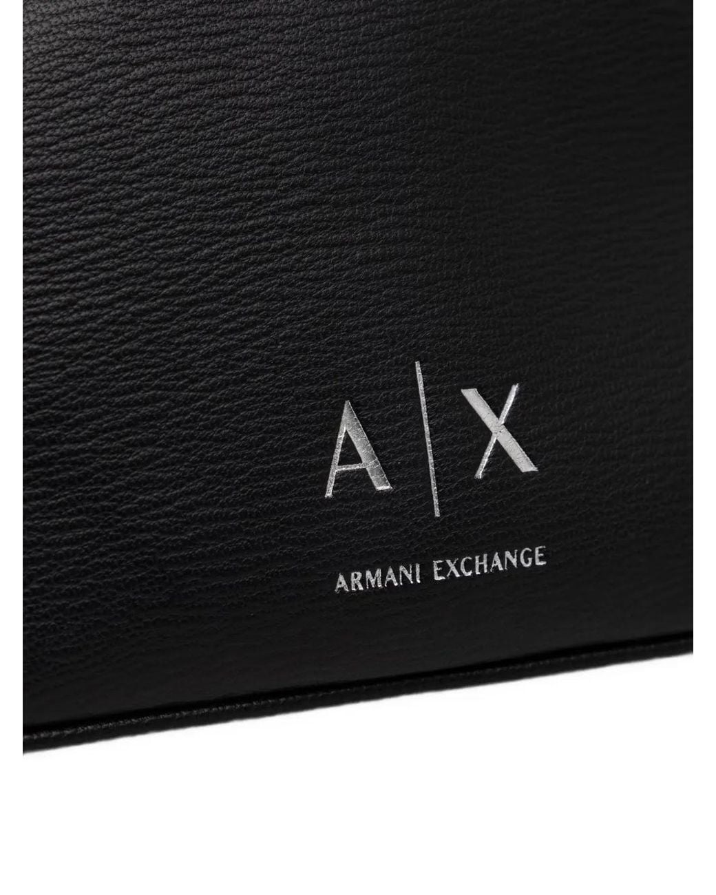 ARMANI EXCHANGE Black Pebbled-Effect Shoulder Bag