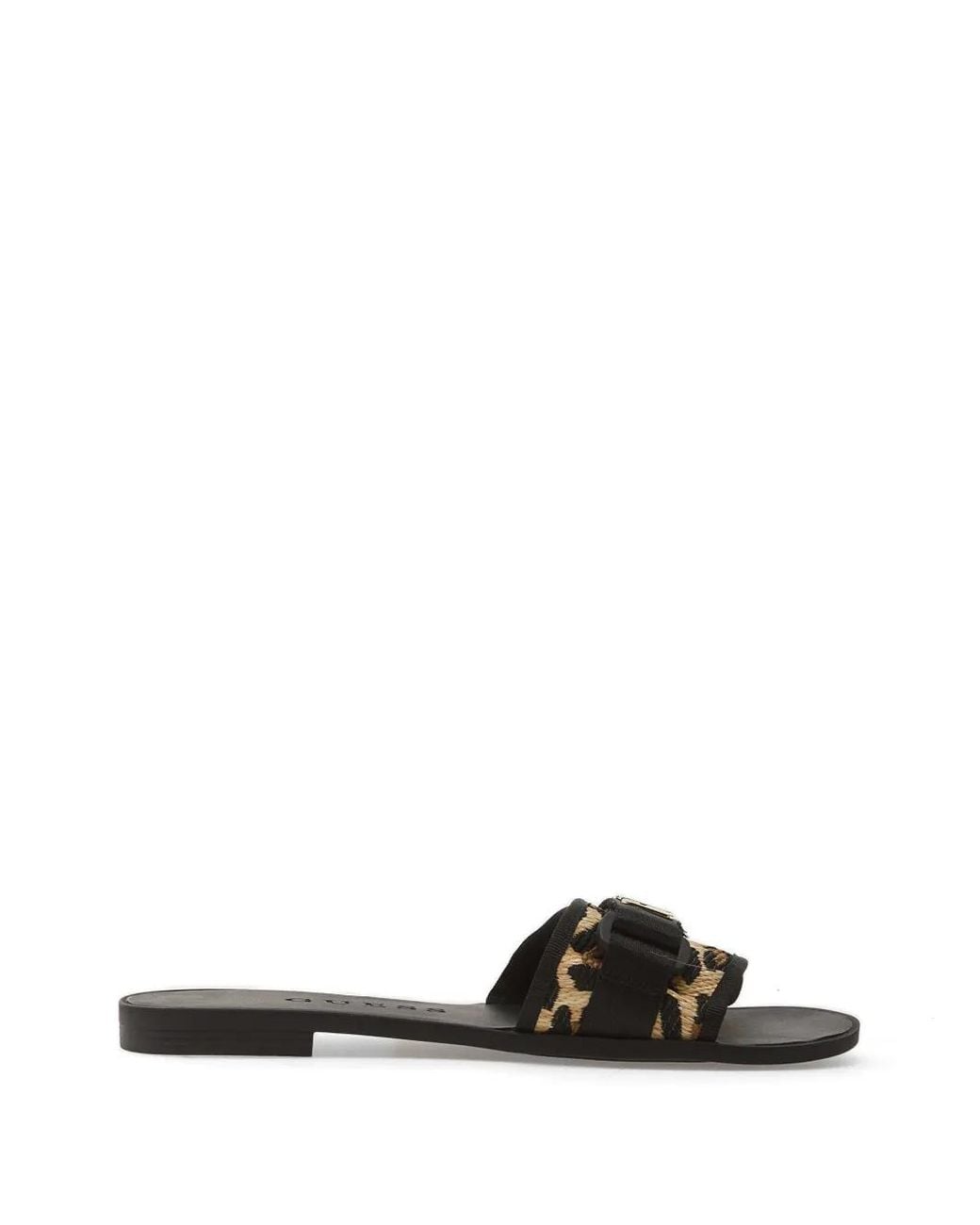 Guess White Leopard-Print Flat Sandals