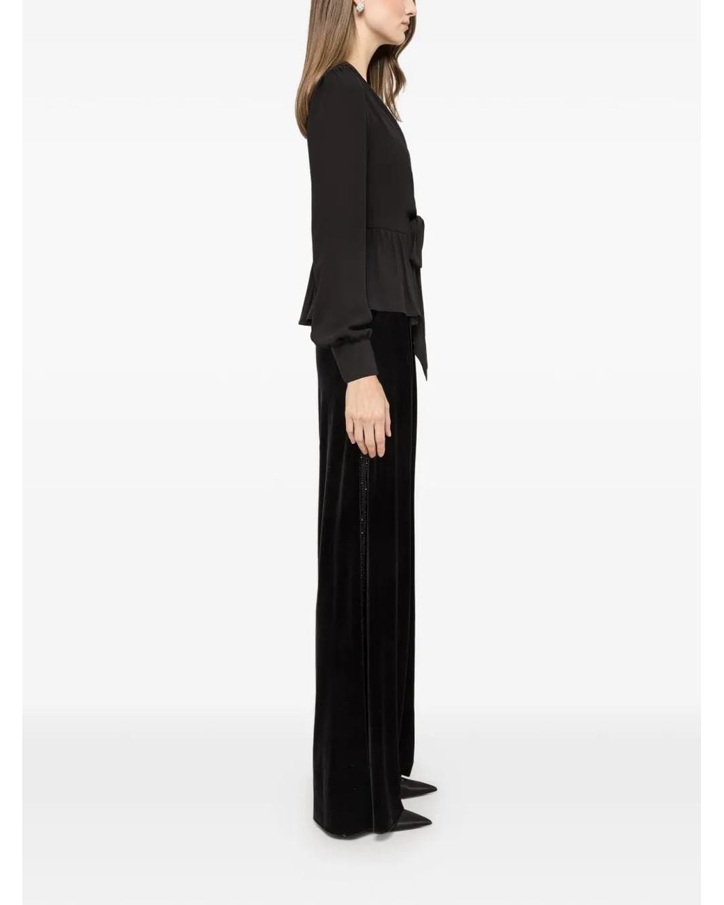 Nissa Black Blouse À Volants