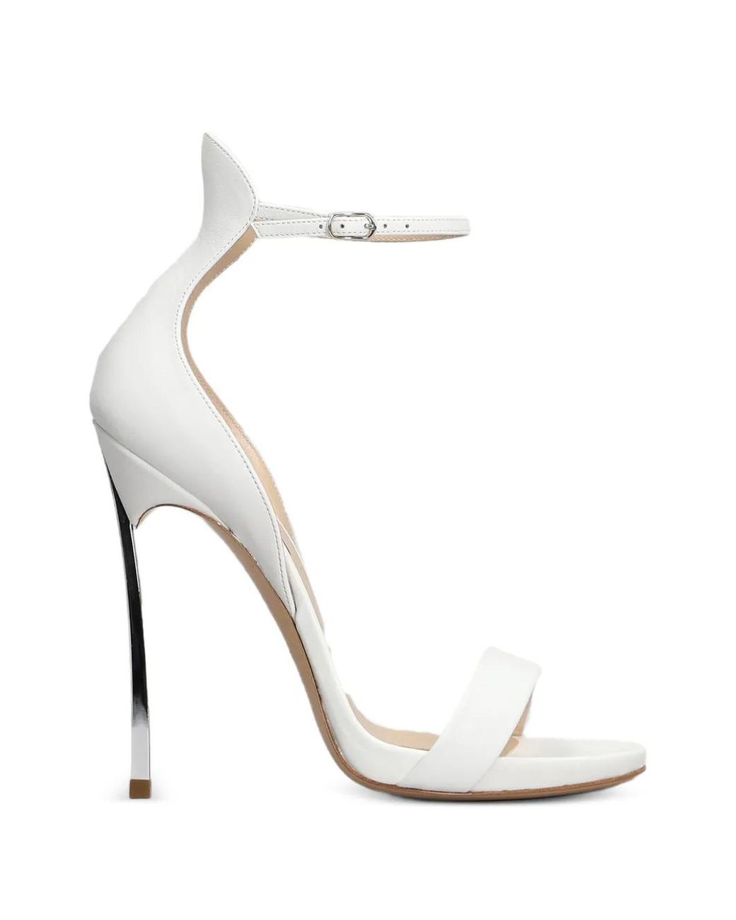 Casadei White Open Toe Heeled Sandals